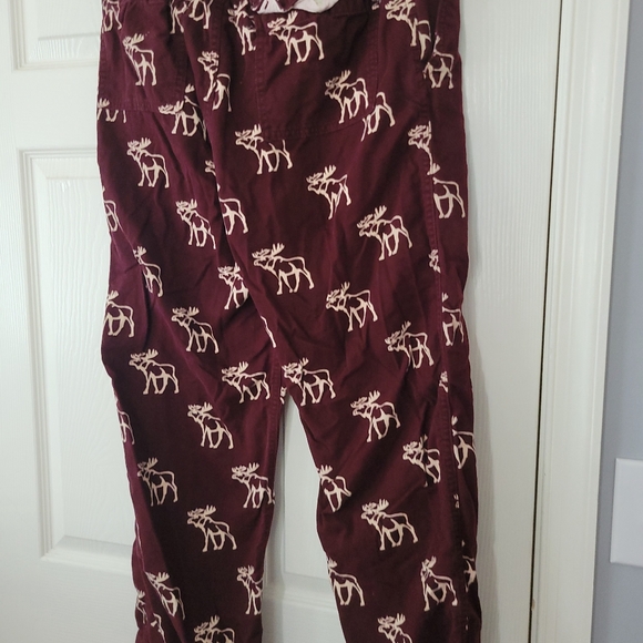 Abercrombie & Fitch Men's Moose Red Heavy Duty Drawstring Lounge Pants M - Picture 4 of 4